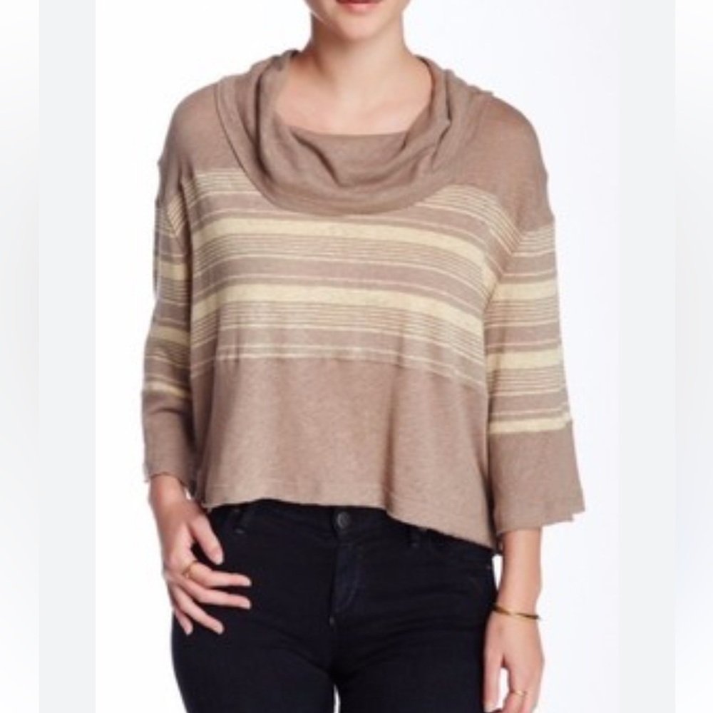 We The Free Tan and Cream‎ Striped Top